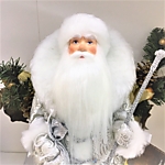 Кукла сувенирная Дед Мороз в серебряной шубе 025