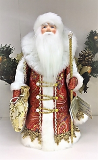 Дед Мороз в красной шубе с золотом 025